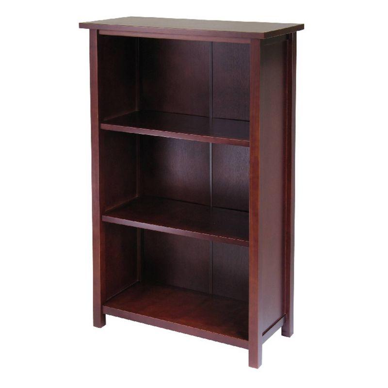 42.99" 7pc Verona Set Storage Shelf with Folding Fabric Baskets Walnut - Winsome: Mid-Century Modern, Wood Composite