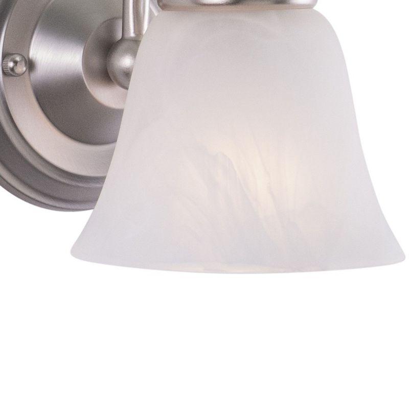 Brushed Nickel Alabaster Glass Vanity Wall Sconce