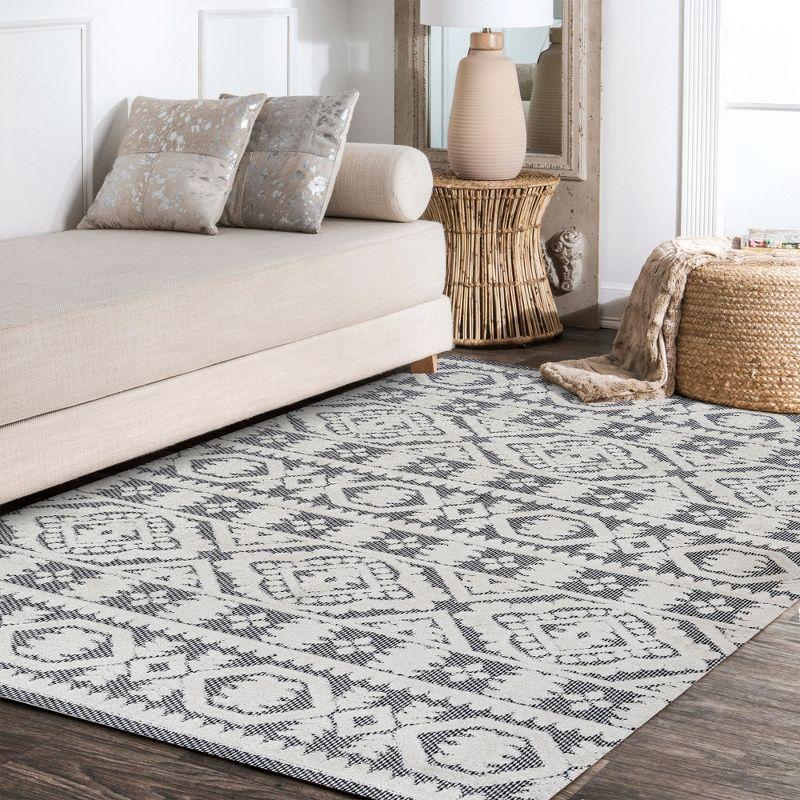 Citta High-Low Pile Mediterranean Tile Indoor/Outdoor Area Rug  - JONATHAN Y