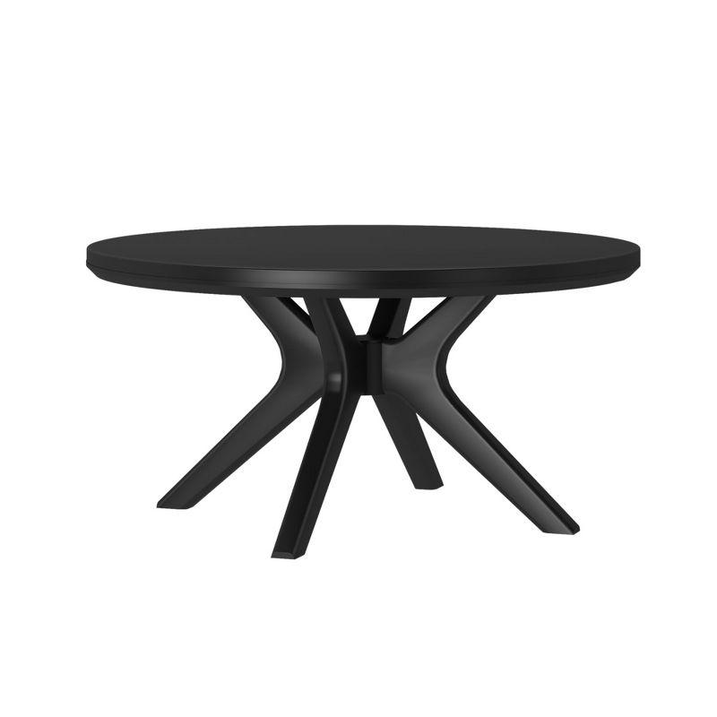 Plank+Beam Cross Leg Round Coffee Table, 36 Inch Wood Coffee Table for Living Room, Modern Center Table, Cocktail Table