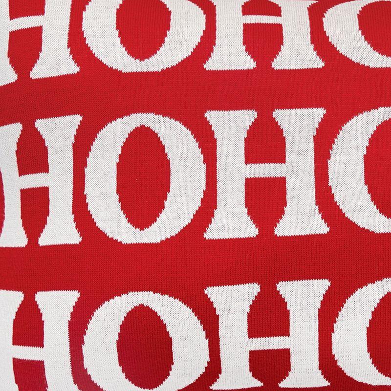 Ho Ho Ho Reversible Knitted Throw Pillow