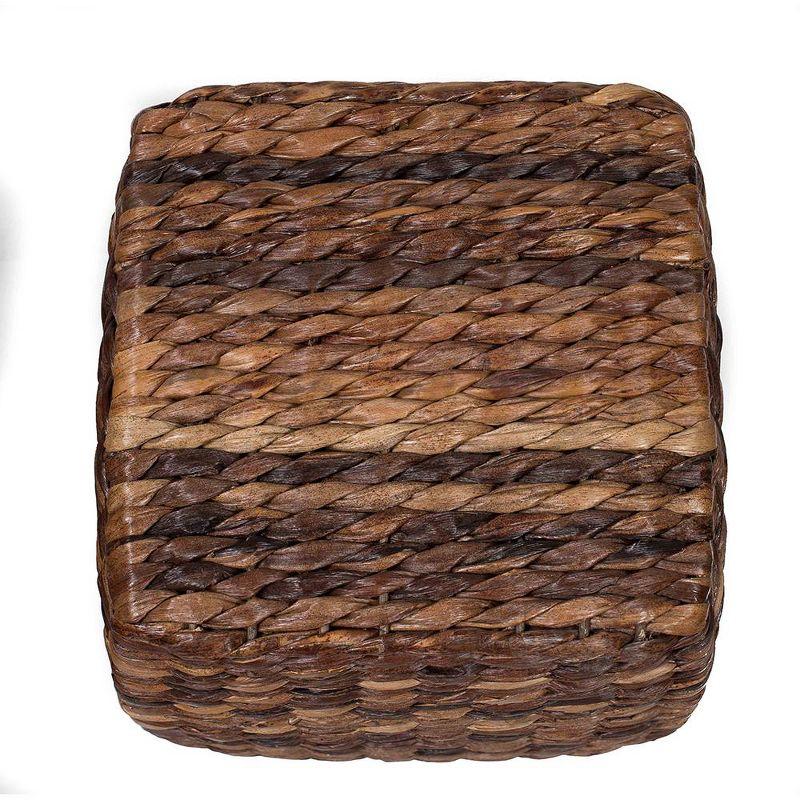 Hand-Woven Seagrass Rectangular Accent Stool