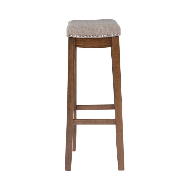Linon 3pc Claridge Backless Stools Bar Height Dining Set Rustic: Pub Table with Upholstered Seating