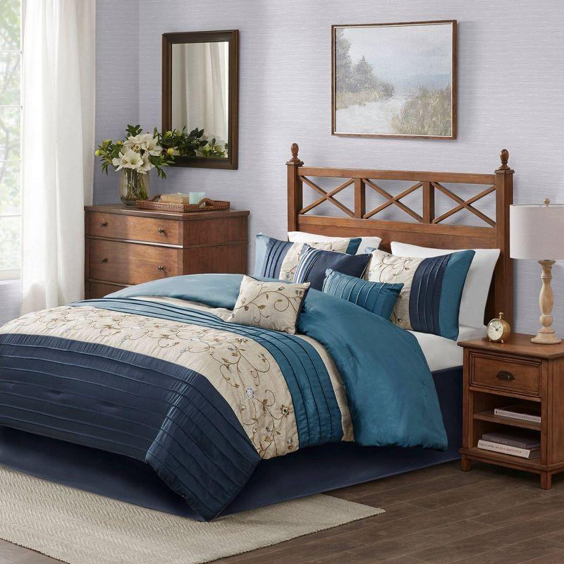 Madison Park Serene Embroidered 7 Piece Comforter Set