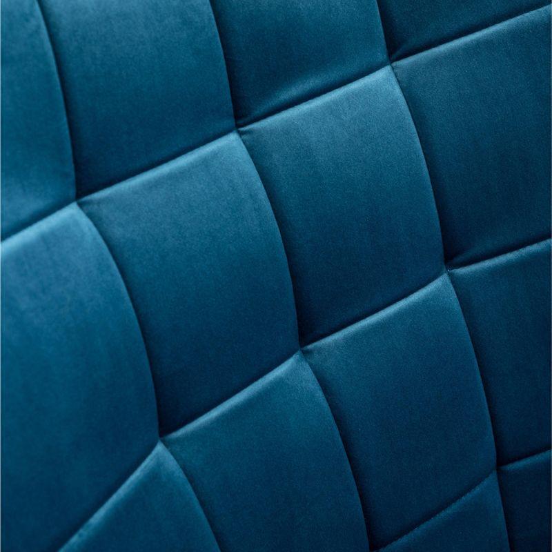 Roundhill Furniture Leiria Contemporary Silky Velvet Tufted Accent Chair with Ottoman, Blue