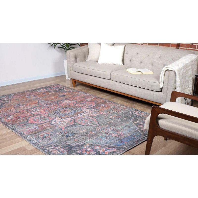 Nostalgia Gem Floral Flatweave Multicolor Synthetic Rug