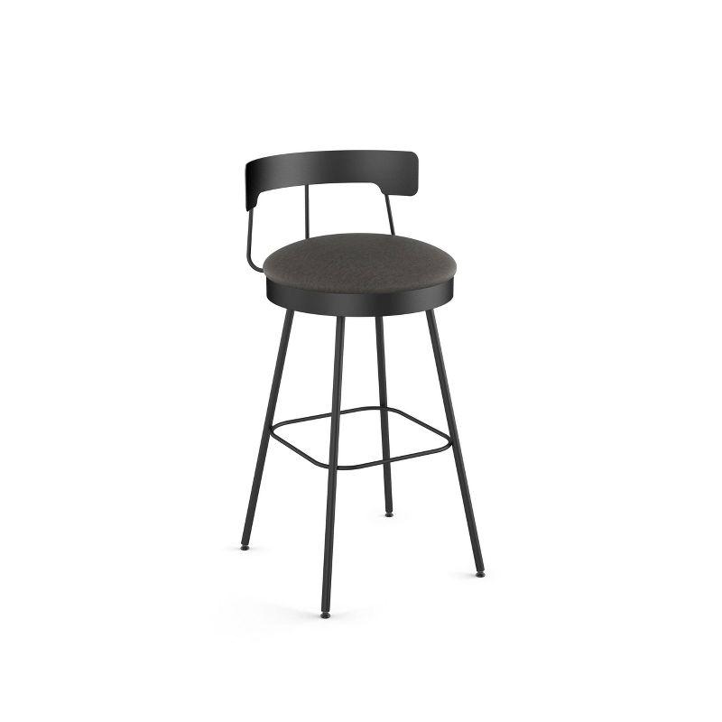 Monza 26" Swivel Counter Stool in Dark Grey Polyurethane & Black Metal