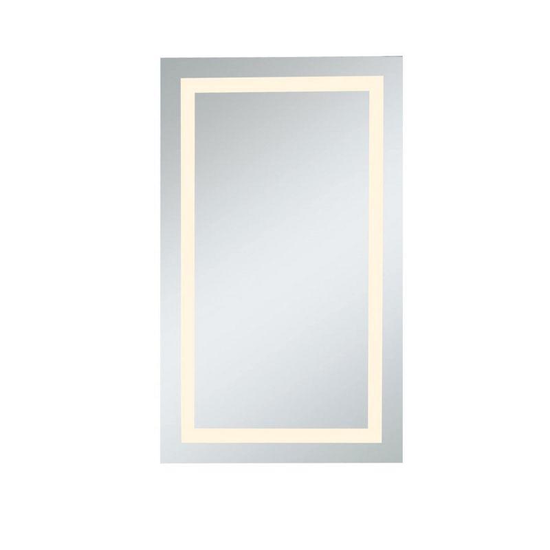 Glossy White LED Rectangular Frameless Mirror with Defrost