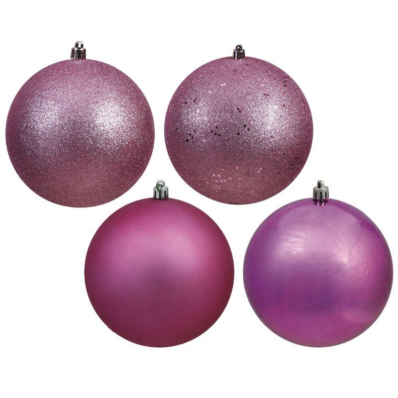 Mauve Shatterproof Plastic Holiday Ball Ornament Set