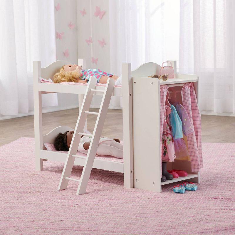 Badger Basket Bunk Beds with Ladder and Storage Armoire for 20" Dolls