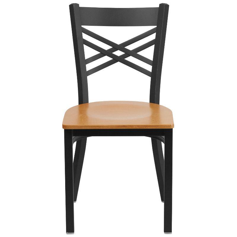 Flash Furniture Black ''X'' Back Metal Restaurant Chair