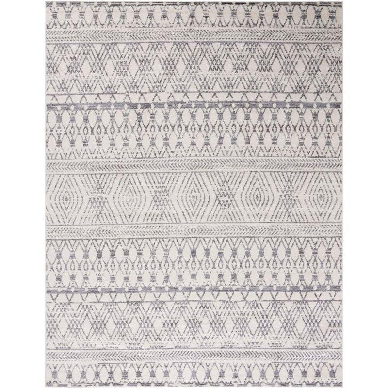 Reversible Gray Synthetic 8' x 10' Easy-Care Area Rug