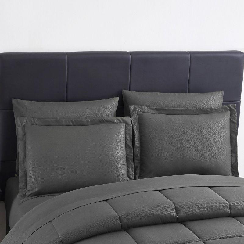 Sweet Home Collection Greek Key Embossed Bed in A Bag Comforter Set