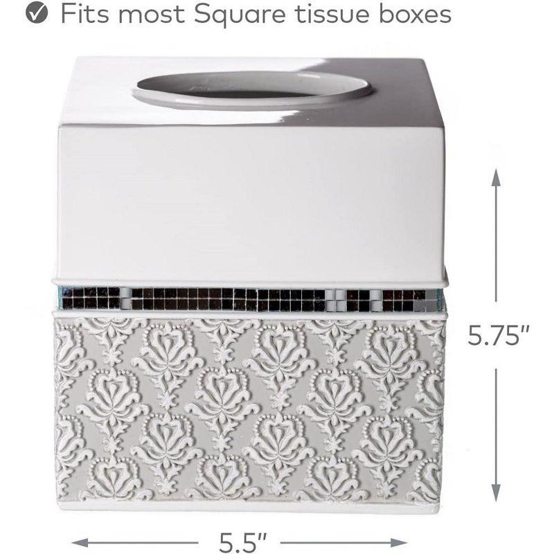 Creative Scents Mirror Damask Tissue Box Cover