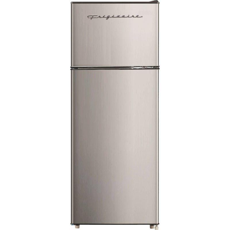 Frigidaire 7.5 cu ft top-Mount Refrigerator - Platinum: Stainless Steel, Freestanding, Adjustable Shelves, Reversible Door