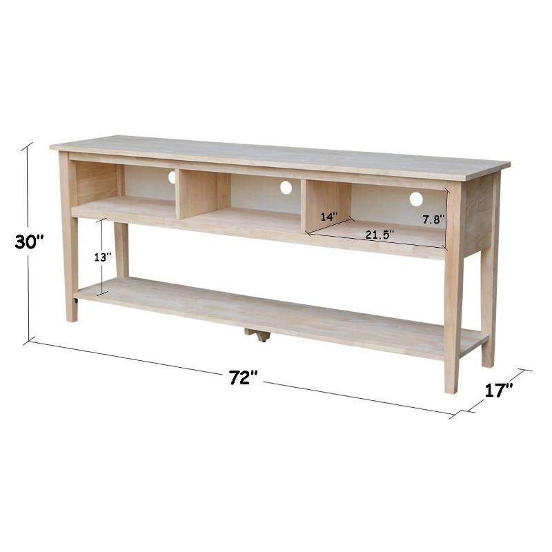 Concepts TV Stand for TVs up to 80" Light Brown - International Concepts: Solid Wood, Unfinished