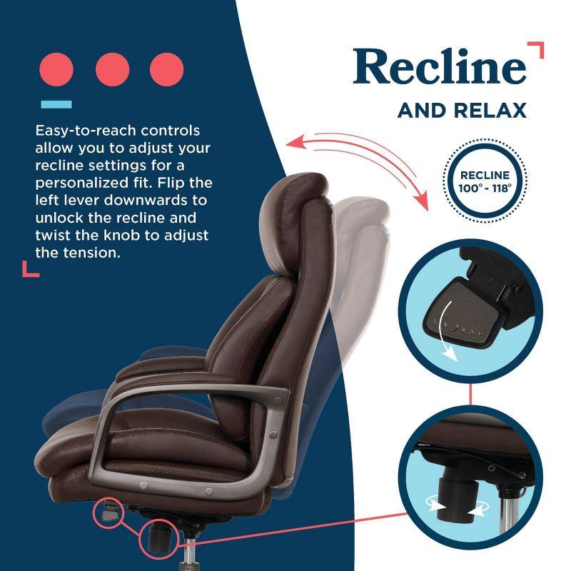 La-Z-Boy La-Z-Boy® Nova Executive Office Chair, Patented AIR Ergonomic Support Technology®, High-Back Premium Comfort & Support, Vegan PU Leather