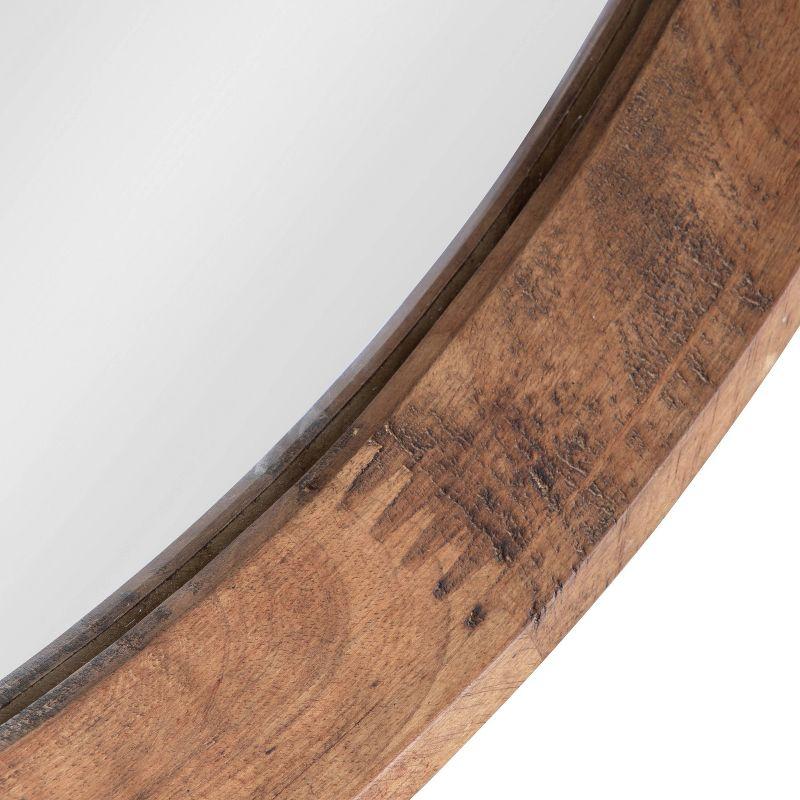 30" Hartman Round Wall Mirror Brown - Kate & Laurel All Things Decor