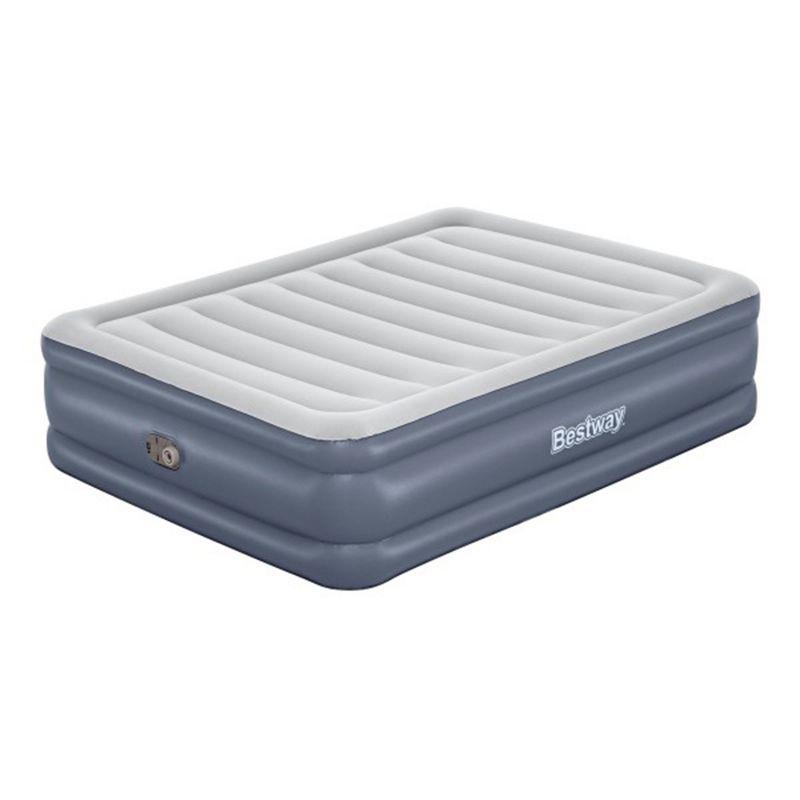 Bestway Tritech 20" Gray and White Queen Air Mattress with Built-in Pump