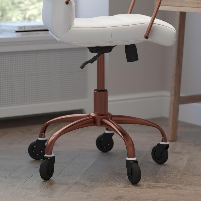 Flash Furniture Mid-Back Executive Swivel Office Chair with Arms, and Transparent Roller Wheels