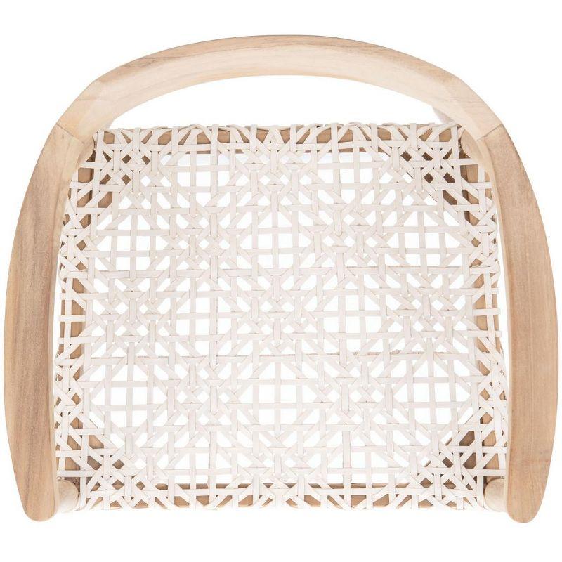 Munro Leather Woven Accent Chair - ACH1005 - Natural/White - Safavieh