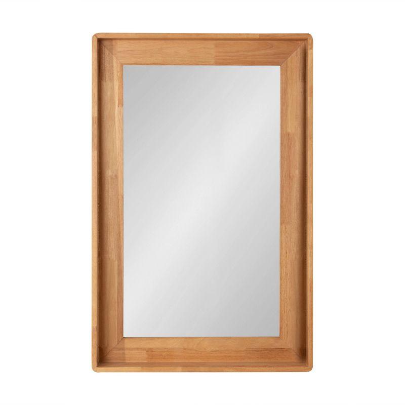 Kate & Laurel All Things Decor 24" x 36" Basking Decorative Wall Mirror with Shelf Natural: Scandinavian Design, No Assembly Required