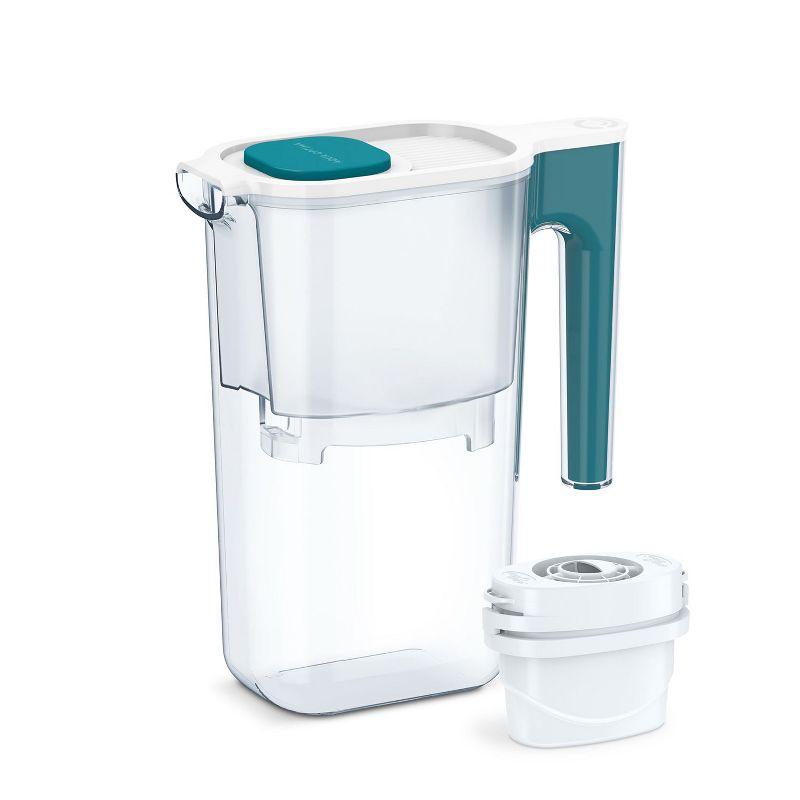 Perfect Pour 6-Cup Water Filter Pitcher with Teal Handle