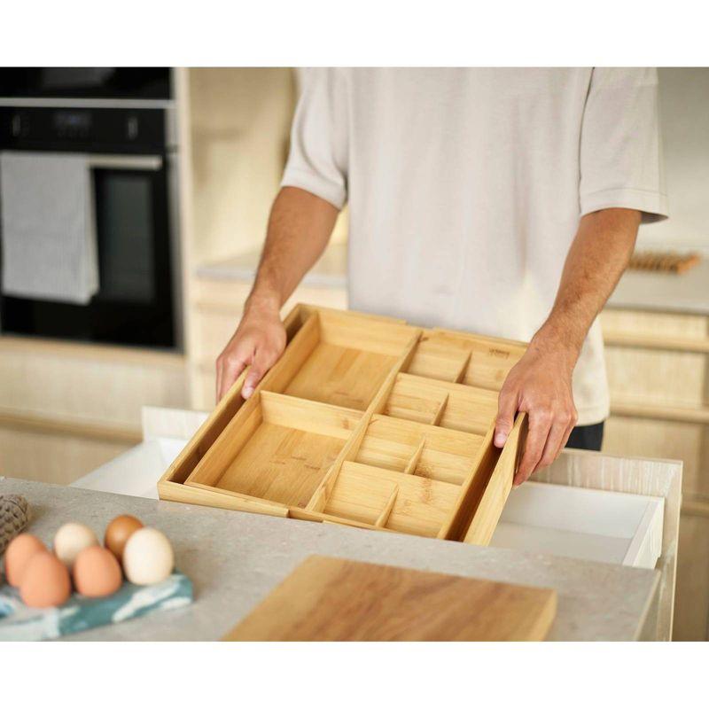 Joseph Joseph DrawerStore Bamboo Expandable Cutlery, Utensil and Gadget Organizer