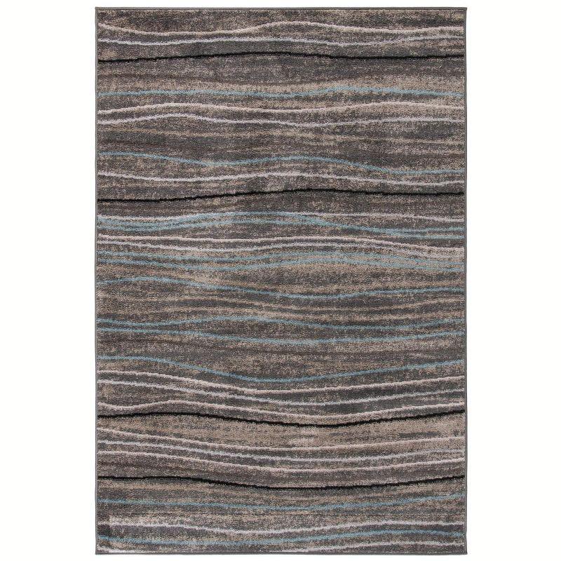Amsterdam AMS111 Power Loomed Indoor Area Rug - Silver/Beige - 4'x6' - Safavieh