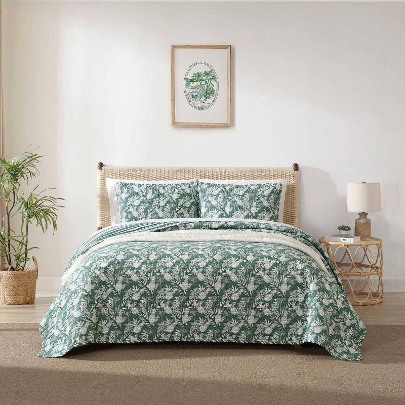 Tommy Bahama Home Pineapple Venture Tropical Cotton Floral Quilt Set