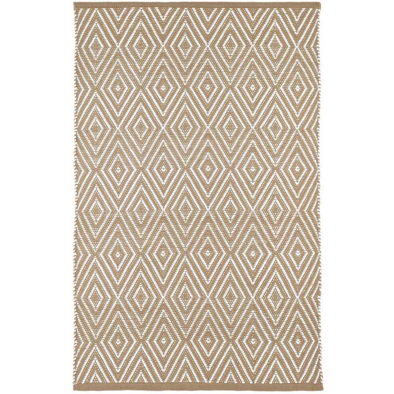 Diamond Khaki/White Handwoven Indoor/Outdoor Rug