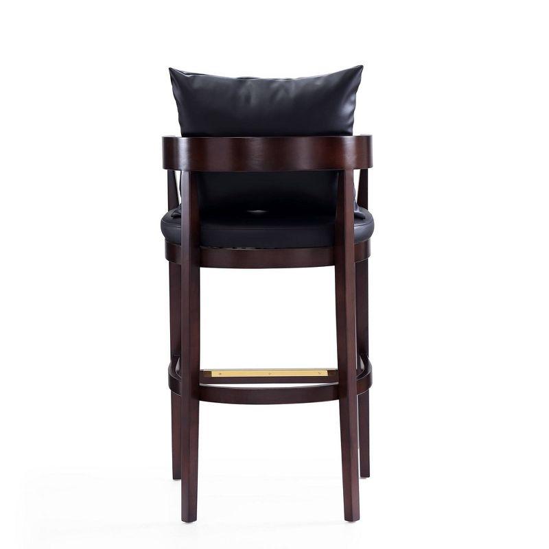 Ritz Upholstered Beech Wood Barstool Black - Manhattan Comfort: Gold Footrest, No Assembly Required, 30.5" Height