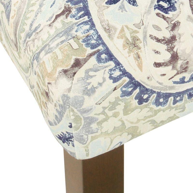 Set of 2 Parson Dining Chair Blue Velvet Paisley Print - HomePop: Upholstered, Foam-Filled, Hardwood Frame