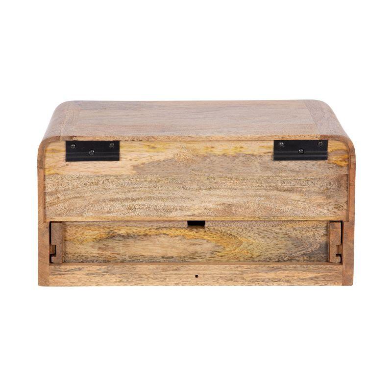 Kate and Laurel Kato Rectangle Wood Floating Side Table, 18x10x9, Natural
