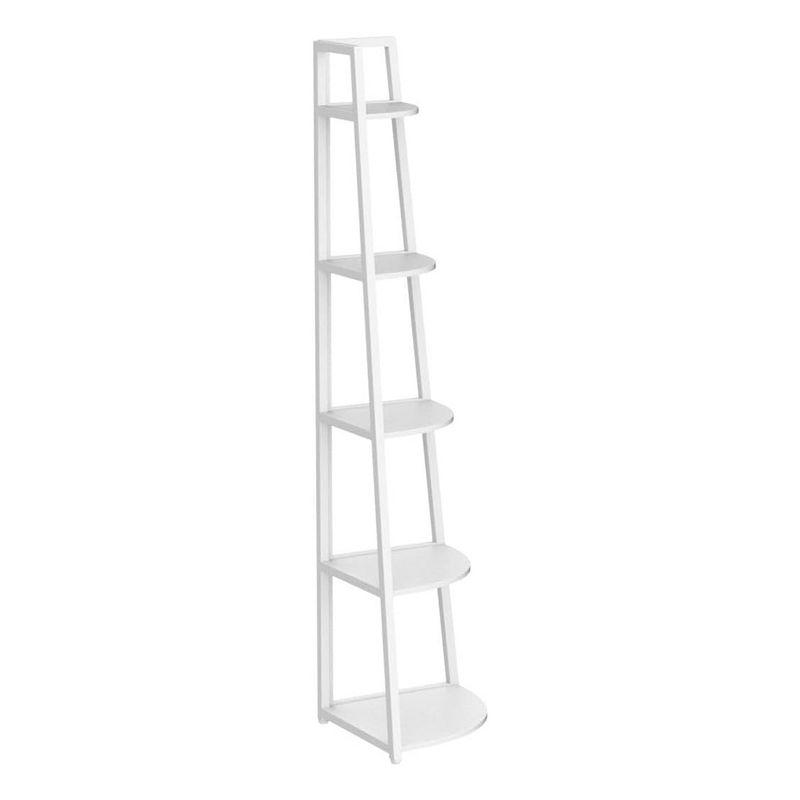 Hommoo 5-Tier Corner Shelf, 70" Tall Corner Ladder Shelf Small Bookshelf White