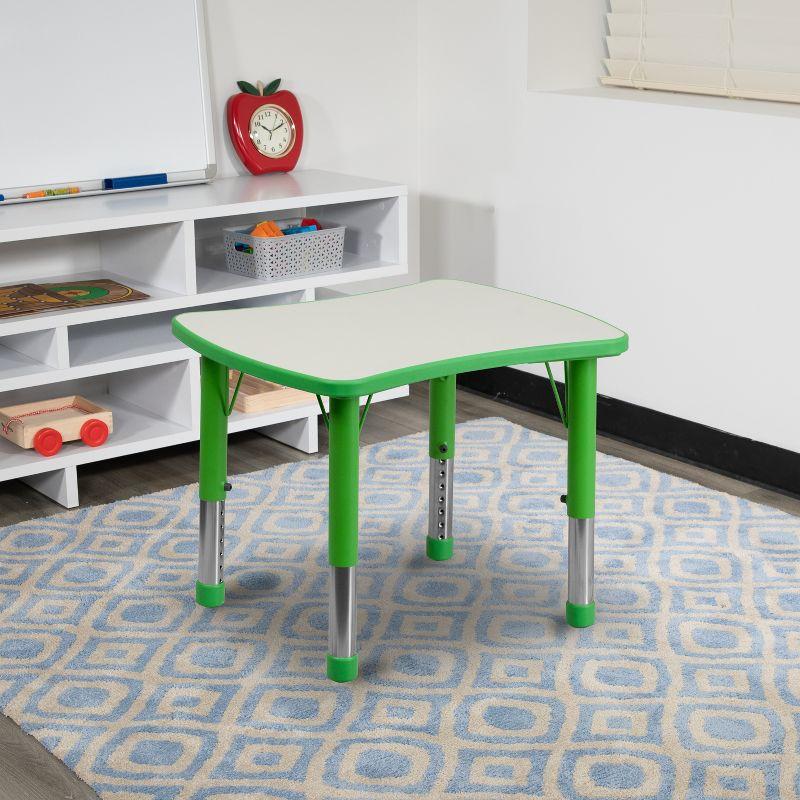 Flash Furniture Goddard Rectangle Plastic Adjustable Height Kids Activity Table