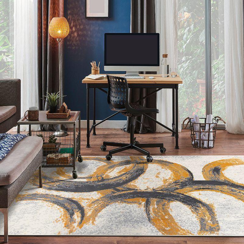 World Rug Gallery Contemporary Abstract Circles Area Rug