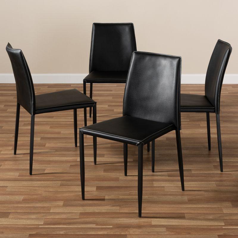 Set of 4 Pascha Modern and Contemporary Faux Leather Upholstered Dining Chairs - Baxton Studio