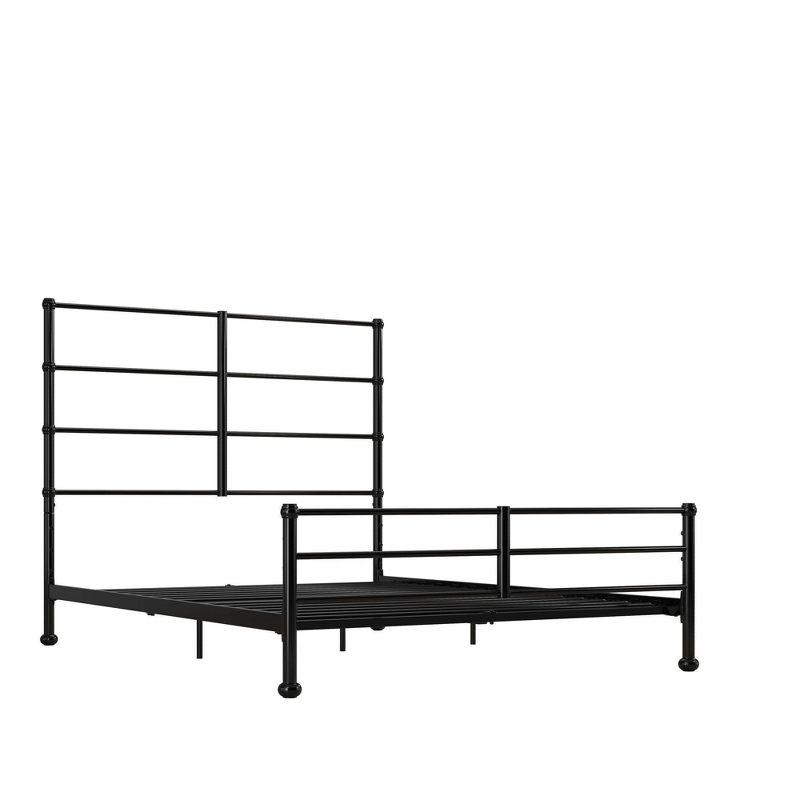 Full Black Metal Platform Bed Frame with Adjustable Heights