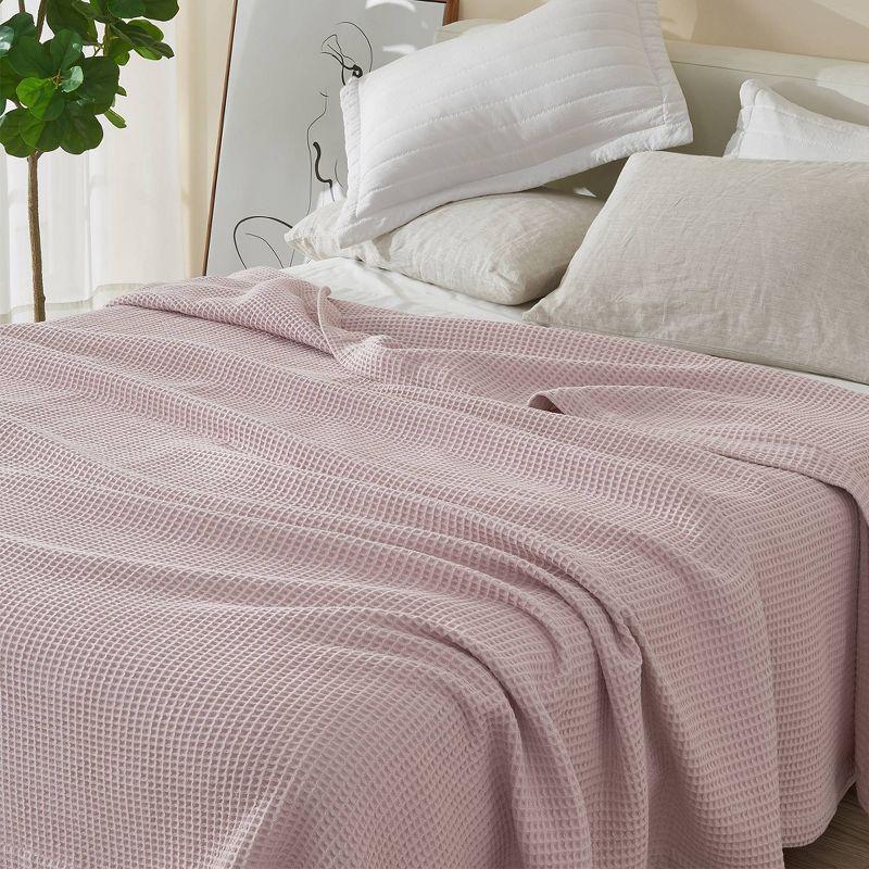 Solid Cotton Waffle Weave Blanket