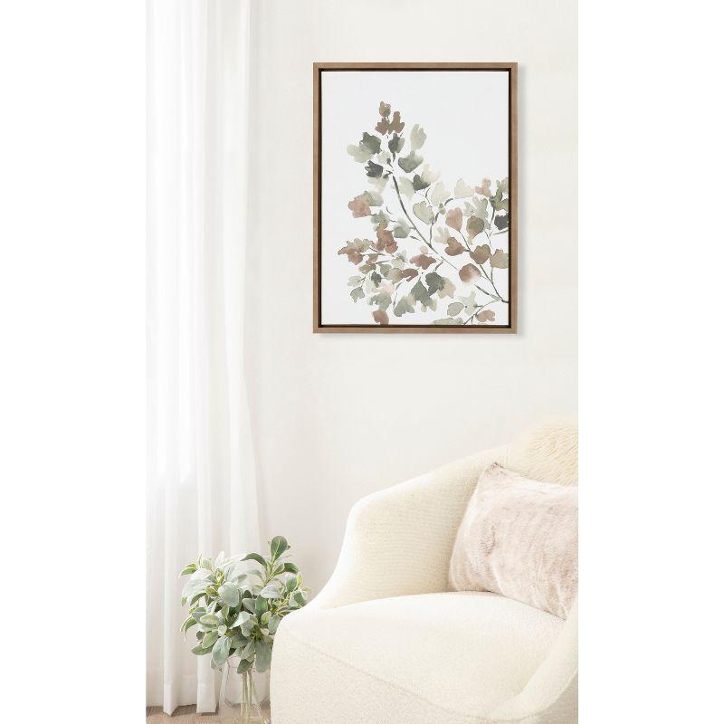 18" x 24" Sylvie Botanical Soft Maiden Framed Canvas by Sara Berrenson Gold - Kate & Laurel All Things Decor