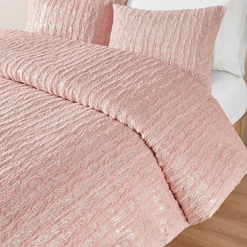 510 Design Metallic Print Faux Fur Comforter Set