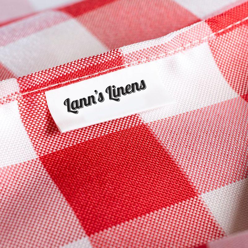 Red and White Gingham Checkered Polyester Tablecloth