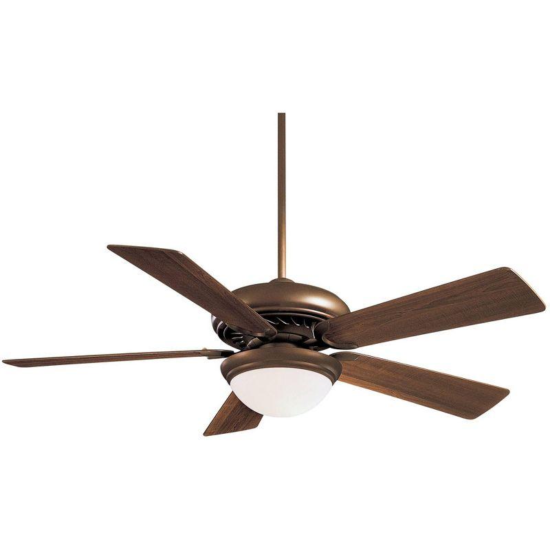 52" Oil Rubbed Bronze Ceiling Fan with Opal Glass Light and Remote