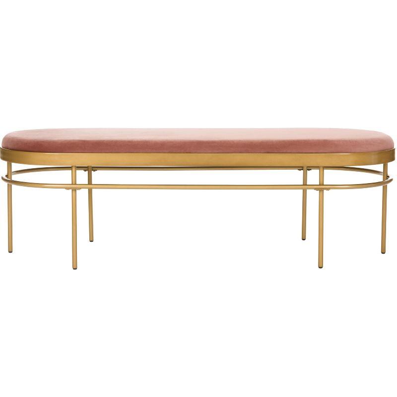 Sylva Oval Bench - BCH6202 - Dusty Rose/Gold - Safavieh