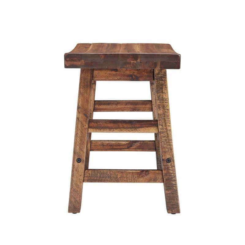 20" Durango Industrial Wood Counter Height Barstool Dark Brown - Alaterre Furniture: Rustic Acacia Frame