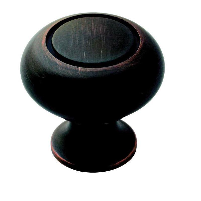 Oil-Rubbed Bronze Round Cabinet Knob with Mounting Hardware