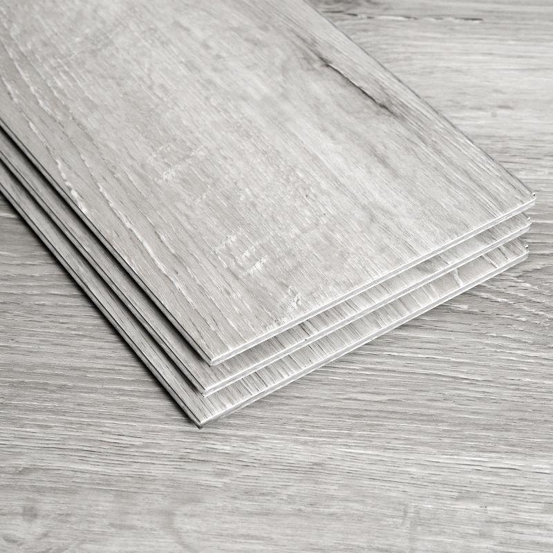 Home Aesthetics 21 SqFt Gray Oak Wood Grain Interlocking Vinyl Floor Planks 36"X6" 14pcs