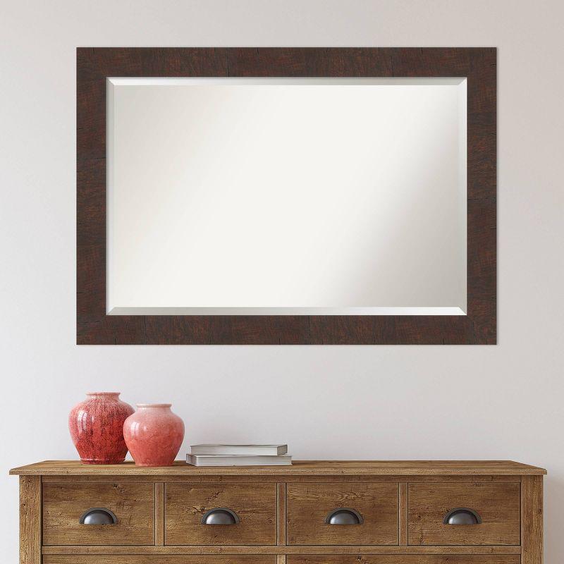 41" x 29" Wildwood Framed Wall Mirror Brown - Amanti Art