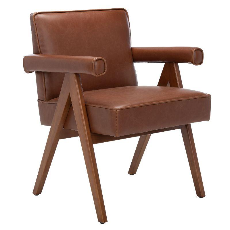Suri Mid Century Arm Chair - ACH4508 - Cognac/Walnut - Safavieh